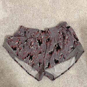 Women’s Athletic Running Shorts in Gray with Pink & Black Print